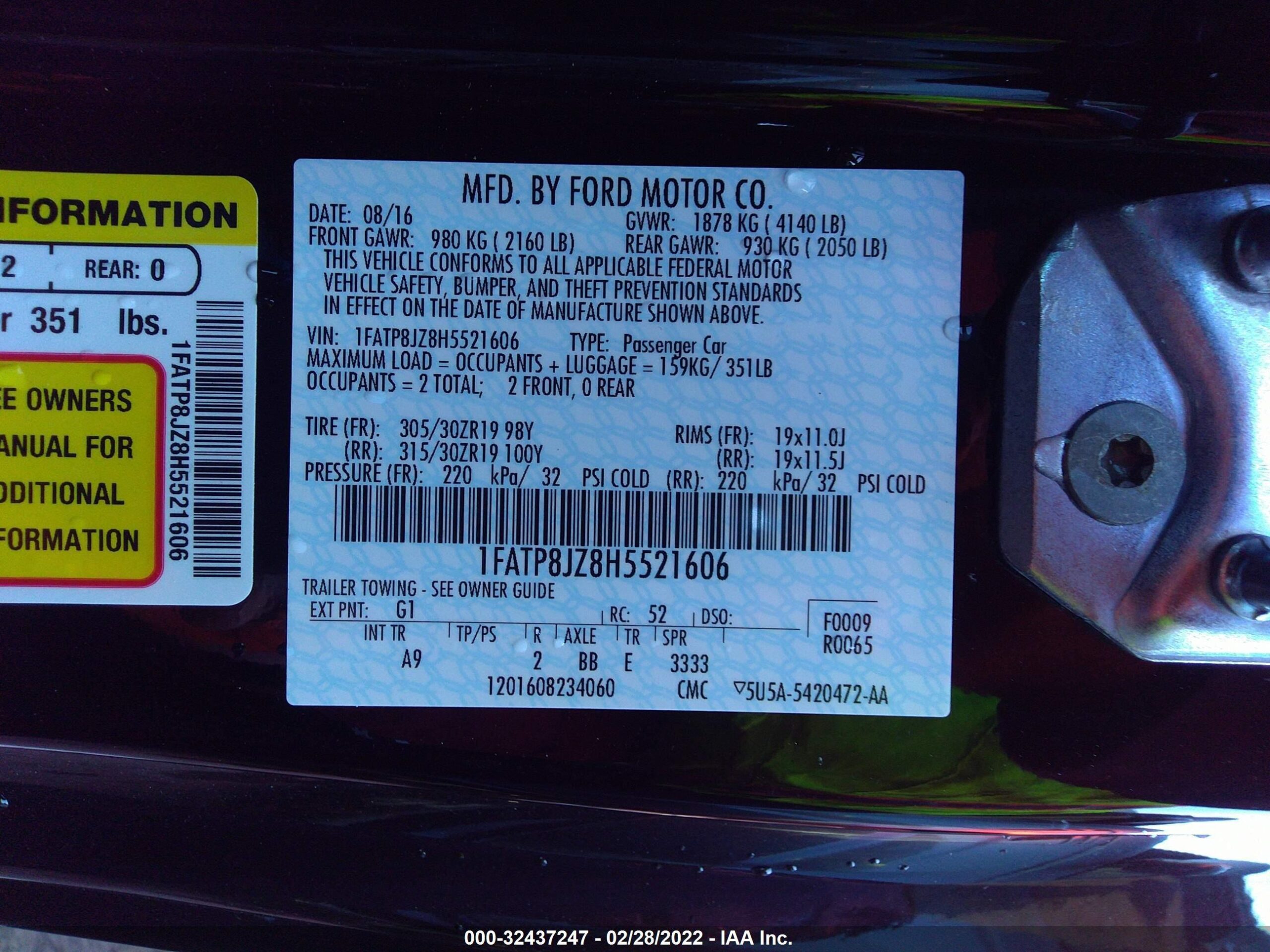 2017 Ford Mustang 1FATP8JZ8H5521606
