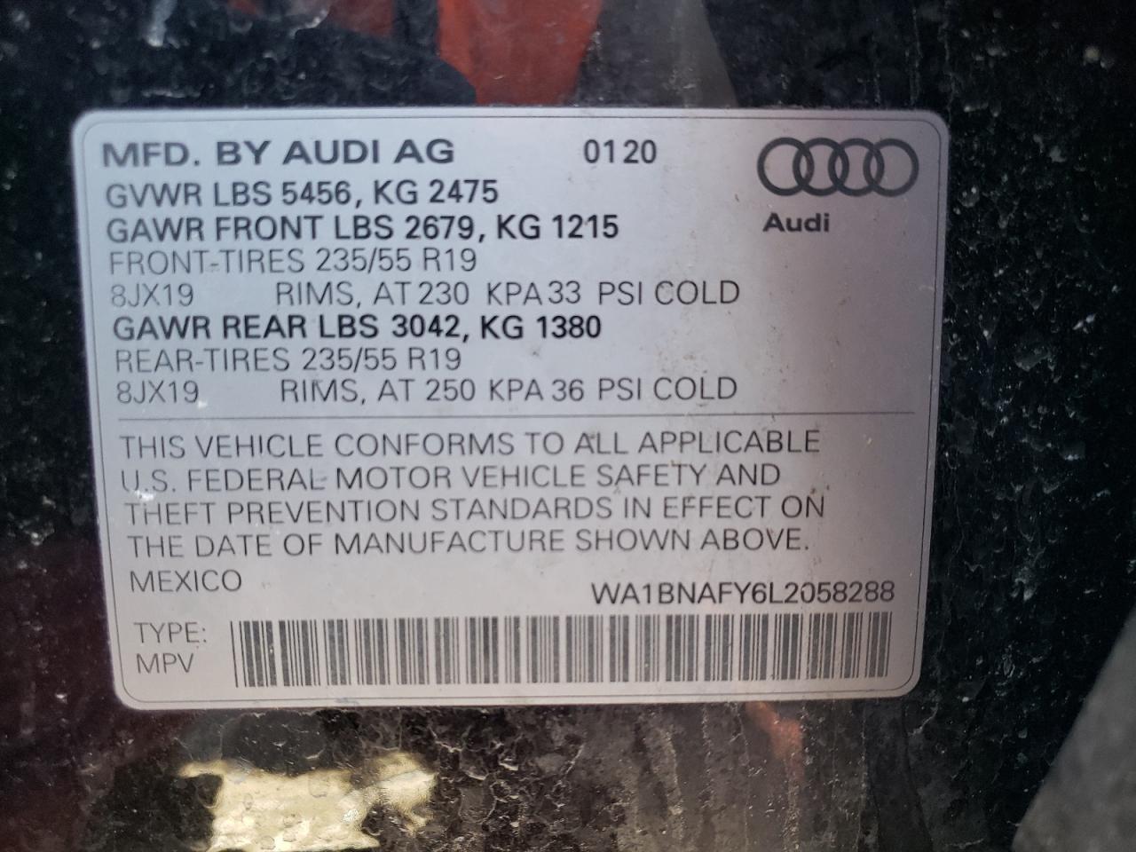 2020 Audi Q5 WA1BNAFY6L2058288